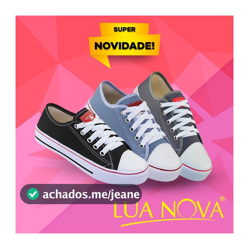 Tênis Feminino Adulto Cano Baixo Star Promoção Confortável Lua Nova  Dia a Dia