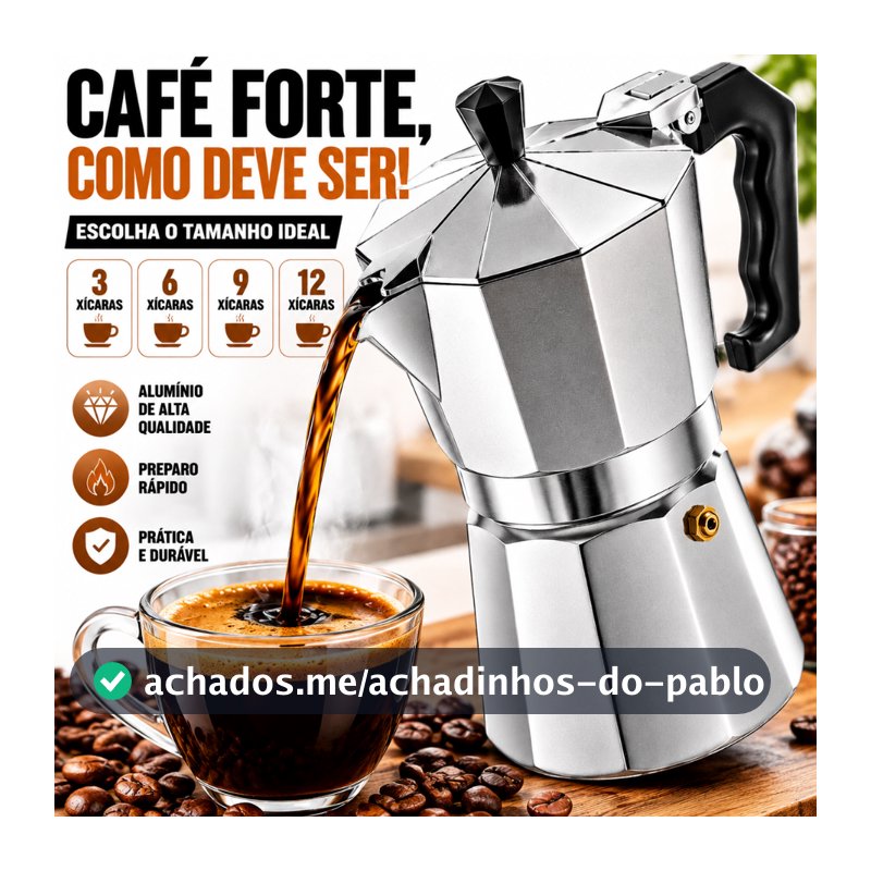 Cafeteira Italiana Alumínio de alta qualidade Moka 3/6/9/12 Xícaras Alumínio Café Puro Vários Tamanhos
