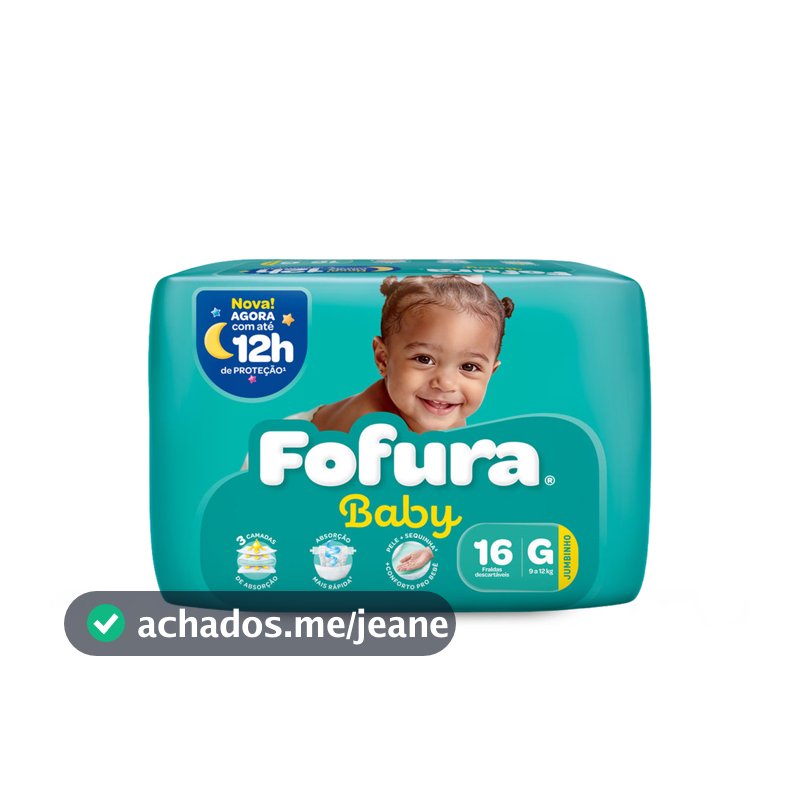 Fralda Descartável Fofura Baby Jumbinho G com 16 Unidades