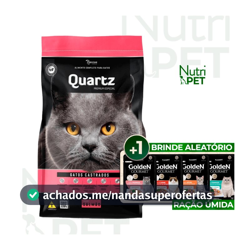 Ração Quartz Gatos Castrados Salmão 10kg