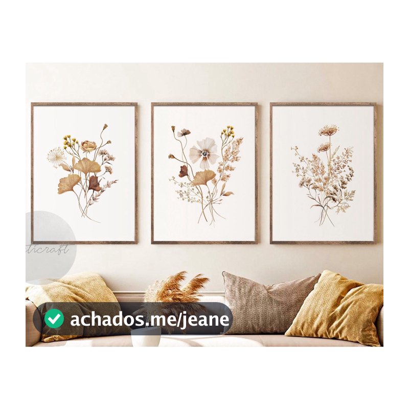 Quadro Decorativo Flores Botânico minimalista , decoração casa Quadro Decorativo Loja Minimalista t