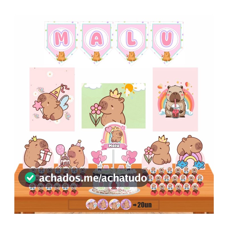 Kit Festa Capivaras Só Um Bolinho  Aniversário Infantil