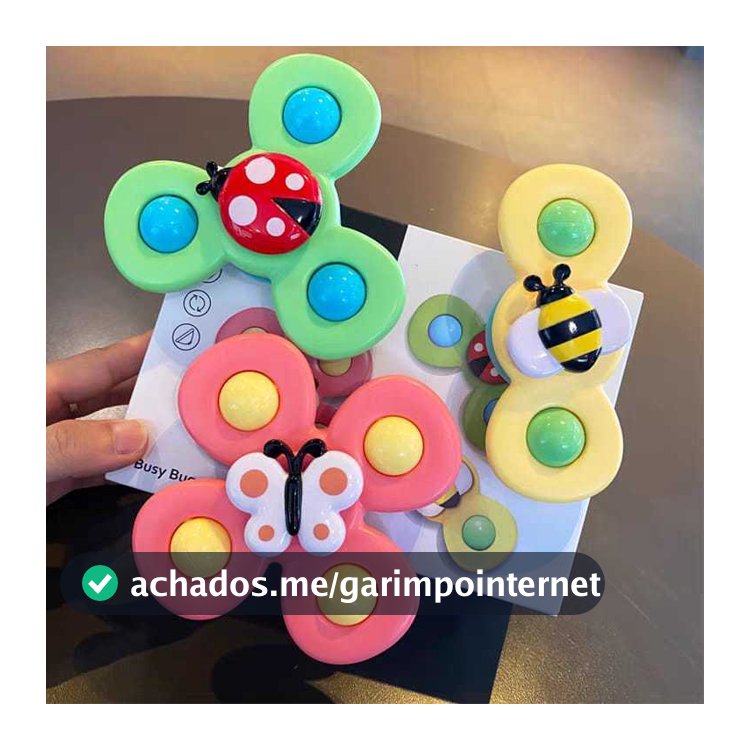 Kit 3 Brinquedo Sensorial Ventosa Bebê Estimulo Gira Spinner