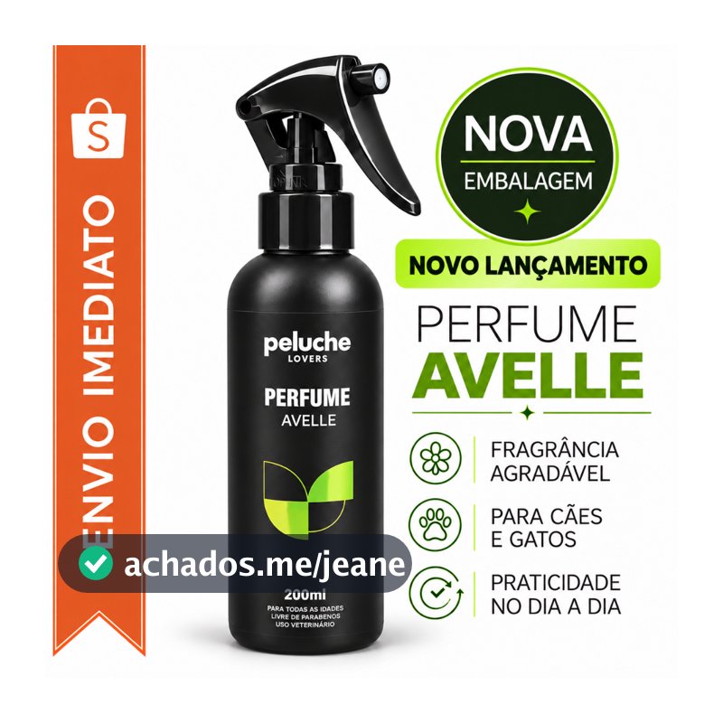 Perfume Premium Pet Peluche Avelle 200ml para Cachorro e Gato – Máxima Fixação