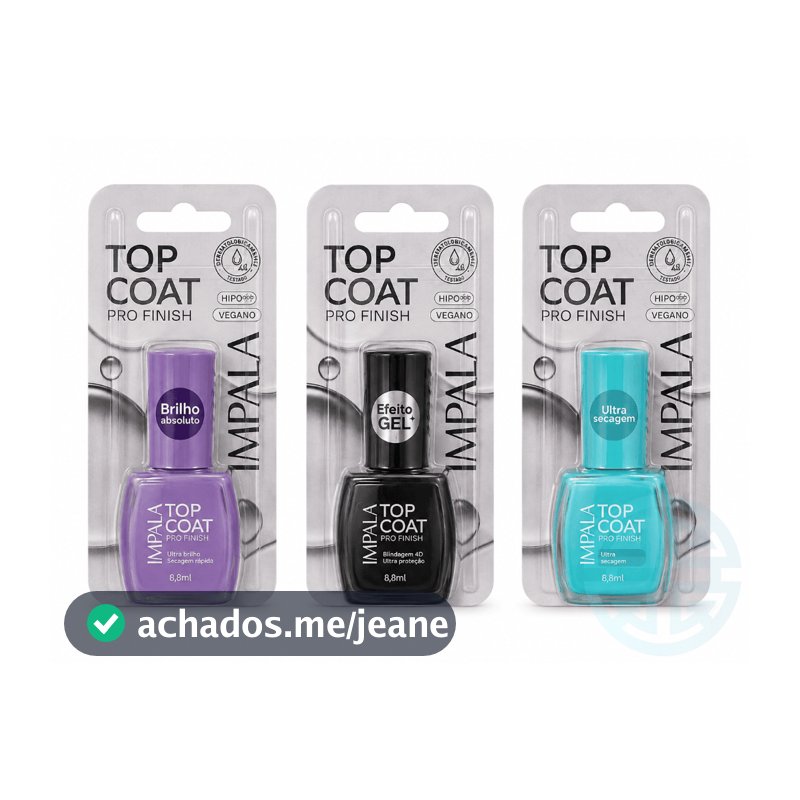 Kit 3un Top Coat Impala Pro Finish (01 de cada)