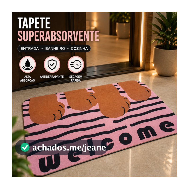 Tapete Superabsorvente Antiderrapante 38x58cm Lavável Para Banheiro Cozinha Entrada Secagem Rápida |Y3DE| Oferta