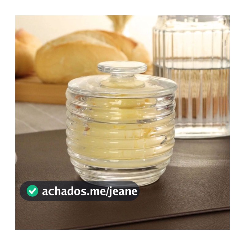 Manteigueira Francesa de Vidro Colmeia 150ml - Lyor