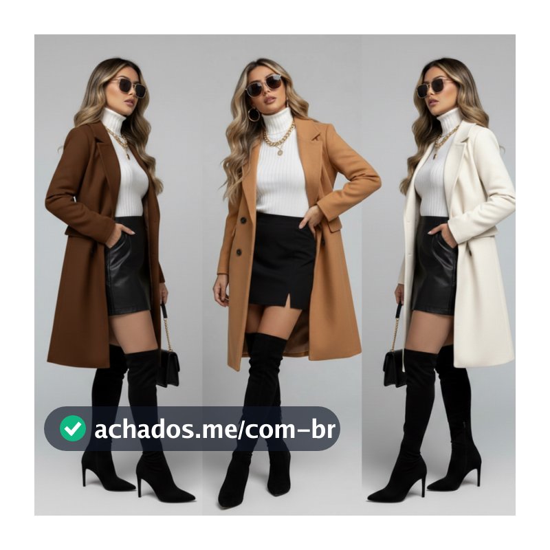 Casaco Sobretudo Parca Feminino Lã Premium