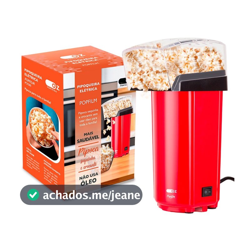 Pipoqueira Elétrica Ozline Sem Óleo Saudável 900w Portátil Ar Quente