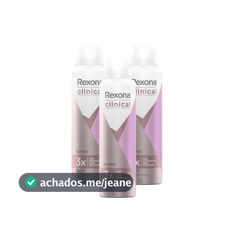 Kit 3 Desodorante Rexona Clinical Classic 150ml