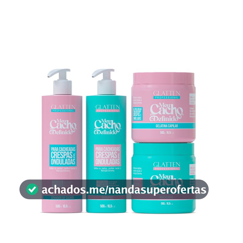 Kit de Nutrição Para Cabelos Cacheados - Meu Cacho Definido GLATTEN