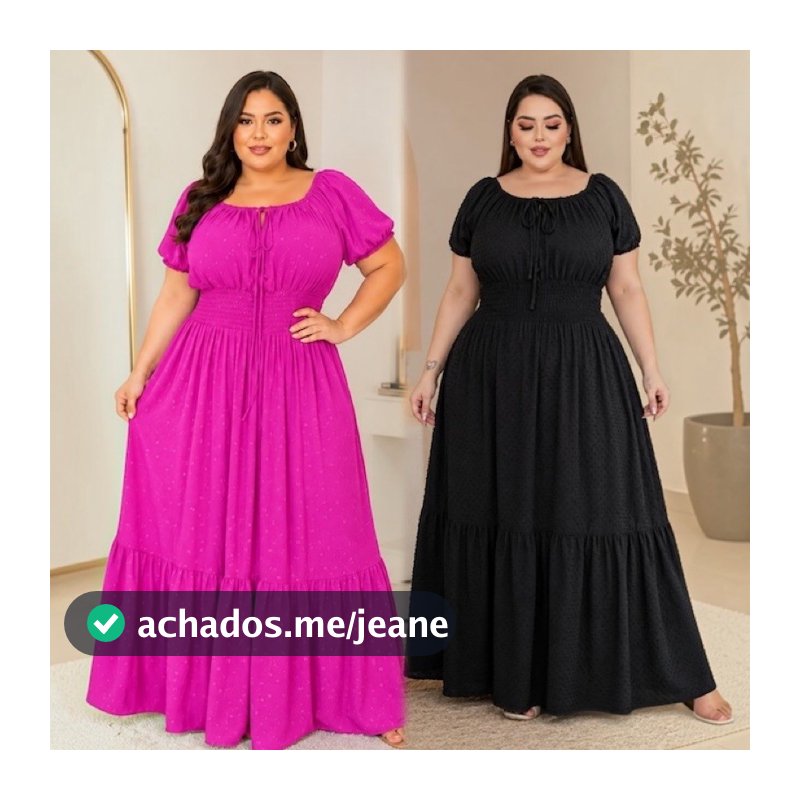 🌟 Vestido longo Elegante Plus Size (G1 ao G4) 🌟