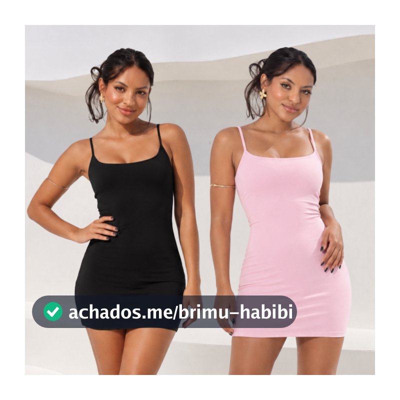 Kit 2 Vestido Feminino Alcinha Suplex Tubinho Básico Liso