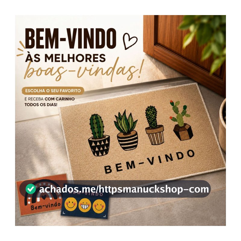Tapete De Porta Bem Vindo Capacho 40cm X 55cm Estampado Decorativo