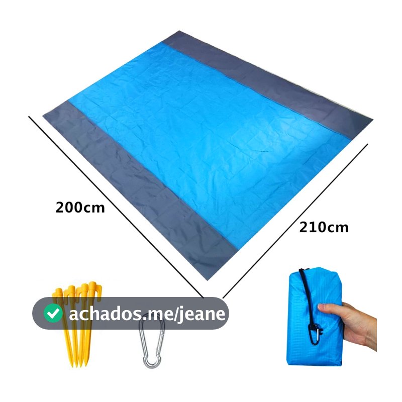 Tapete de Praia Impermeável 210 x 200 cm A Prova de D'água Para Piquenique Acampamento