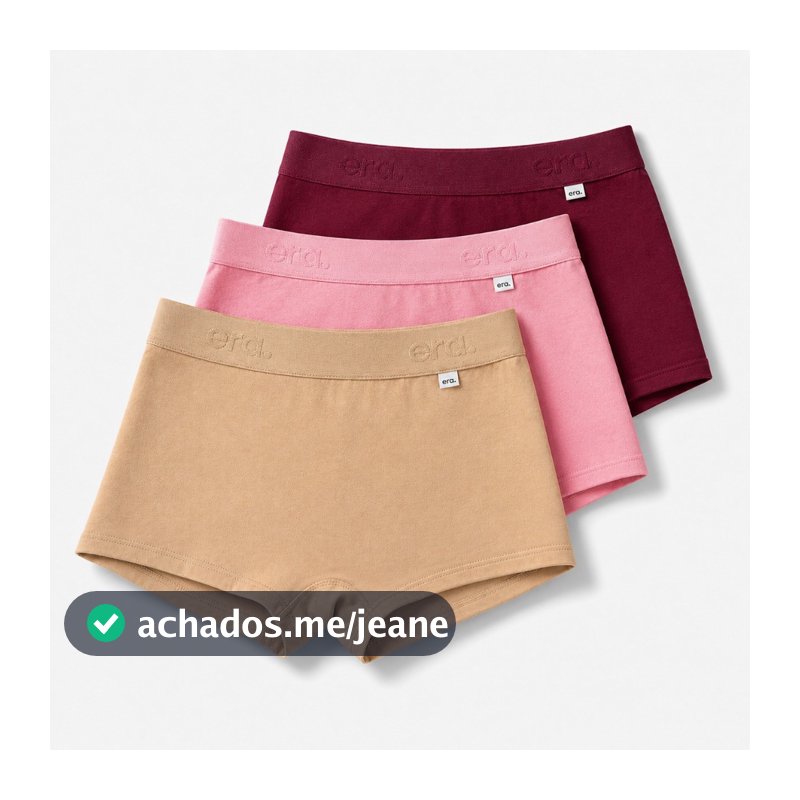 Kit 3 Cueca Feminina Calcinha Boxer Algodão Conforto Diário
