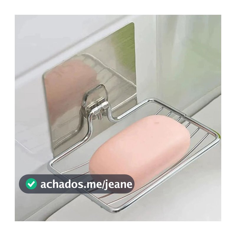 Saboneteira De Inox Com Adesivo Sem Furo Fixação Forte Resistente Prata
