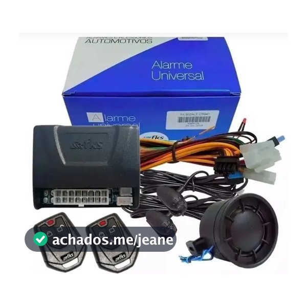 Alarme Automotivo Universal FKS 12v Com Controle Remoto Kit Completo Instalação Sem Bloqueio