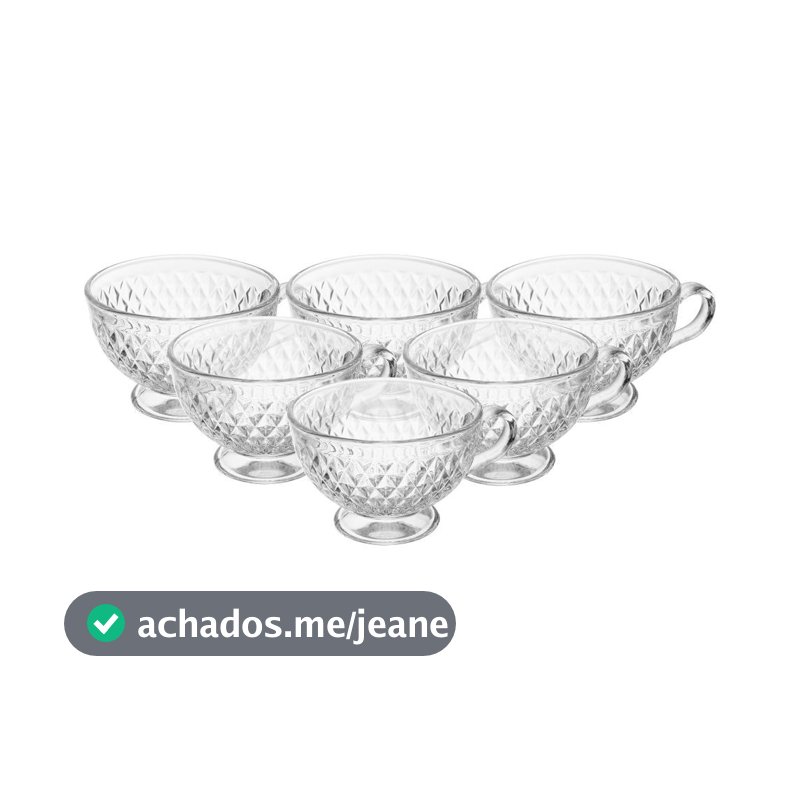 Jogo De 6 Xícaras De Café Espresso Spikes 80Ml Cristal Wolff Para Presente Decoração Mesa Sala Jantar Cozinha Chá Bonito