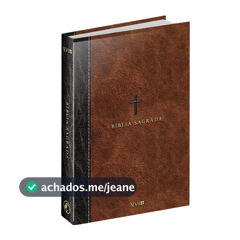 Bíblia Sagrada | NVI | Letra Normal | Capa Dura com Fitilho | Capa Luxo Cruz Marrom