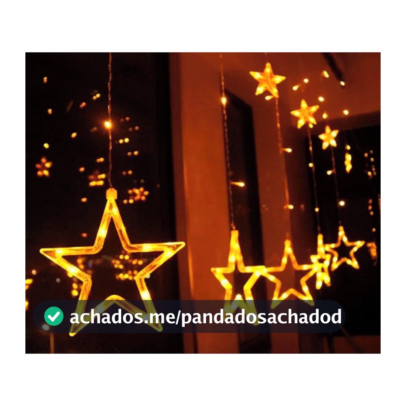 Cascata 138 Led Natal Estrela Decoração 8 Funções