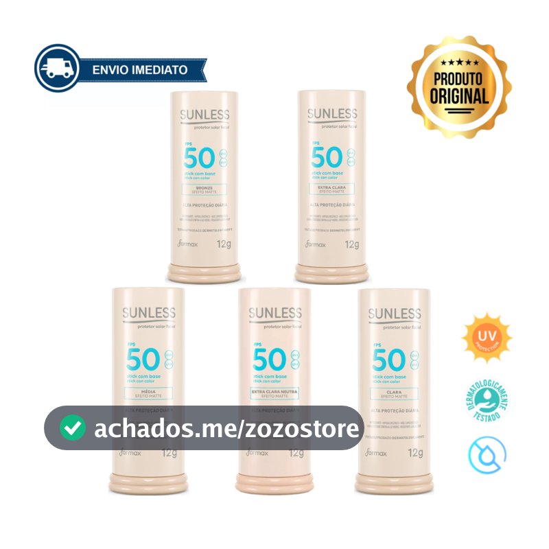 Protetor Solar Facial com Base em Bastão FPS 50 Efeito Matte Sunless Stick Envio Imediato