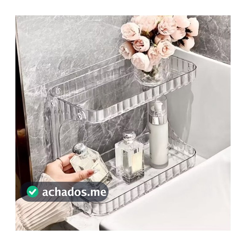 Organizador Multiuso Prateleira 2 Andares Maquiagem Cosméticos Banheiro Cozinha