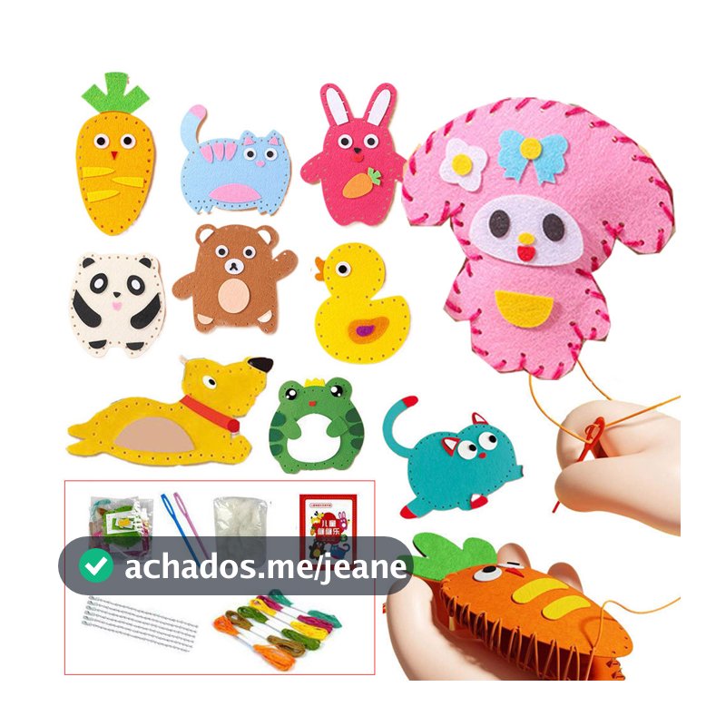 Kit De Costura DIY De 21 Peças Para Animais Brinquedos De Costura Para Treinamento De Habilidades Motoras Finas