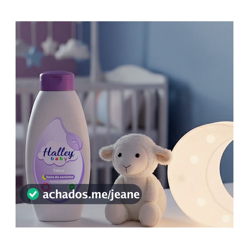 1 Frasco TALCO INFANTIL HORA DO SONINHO Hipoalergenico Vegano Perfuma Acalma Halley Baby 200g