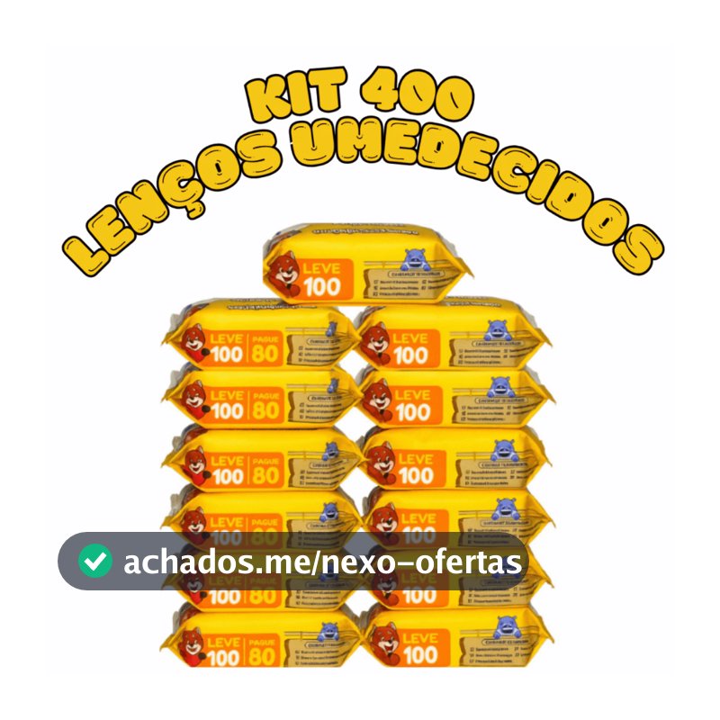 Kit 400 Toalhas Umedecidas Chameguinho Baby Lenço Umedecido para Bebê Higiene Infantil