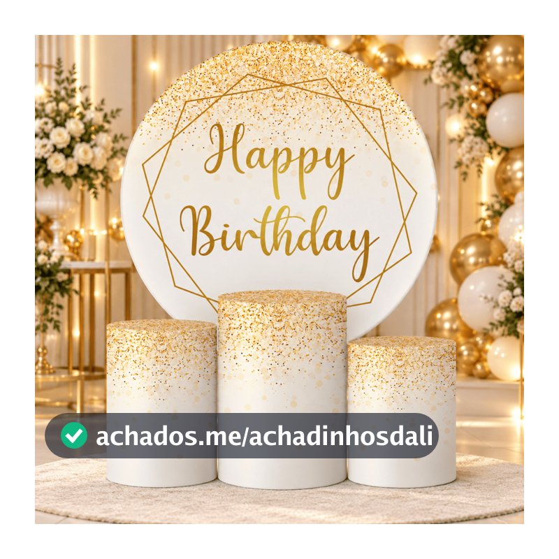 Painel Happy Birthday Veste Fácil + Trio de Capas para Cilindros