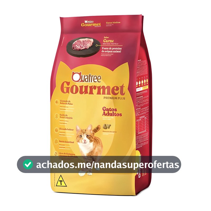 Ração Quatree 10kg Para Gatos Adultos Sabor Carne
