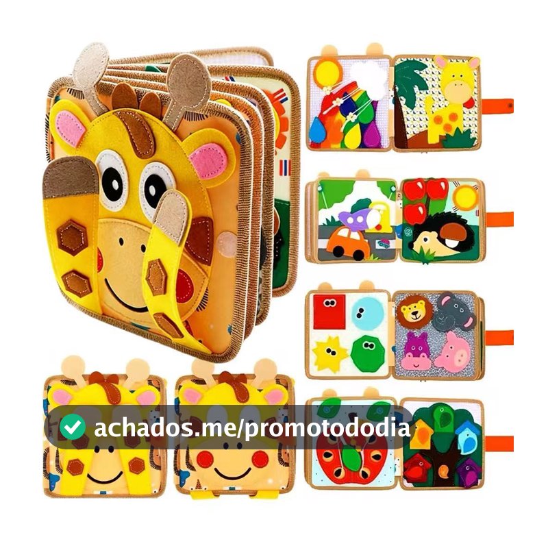Livro Silencioso Montessori de Feltro Brinquedo de Atividades para Crianças