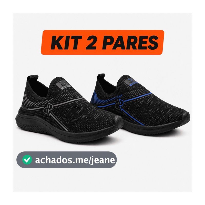 Kit Dois Pares Tênis Esportivo Estiloso Confortável Que Combina Com Qualquer Look