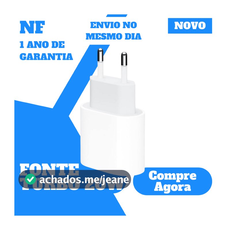 Fonte Turbo 20W Carregador Original Apple 1 Ano De Garantia