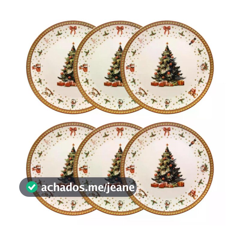 Jogo de 6 Pratos Rasos 26 cm Oxford Pequenos Encantos