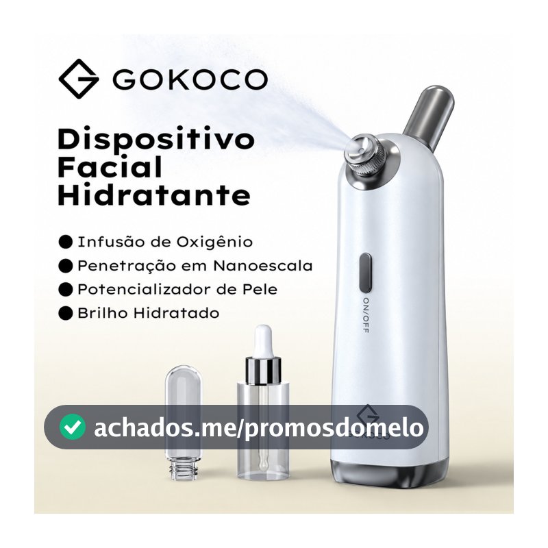 GOKOCO Pulverizador Nano Facial Portátil Névoa UItrafina Para Skincare e Maquiagem USB-C