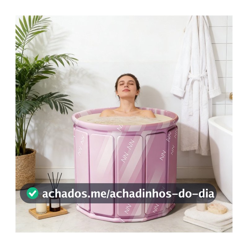 Banheira SPA Dobrável Adulto 254 Litros Ofurô Portátil 70cm com Drenagem Rápida
