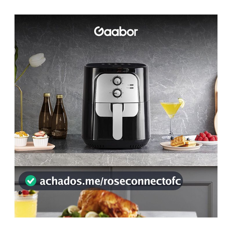 Fritadeira Elétrica Sem Óleo Air Fryer 5.5L Gaabor Jumbo Family 1400w 127V ou 220V Vintage