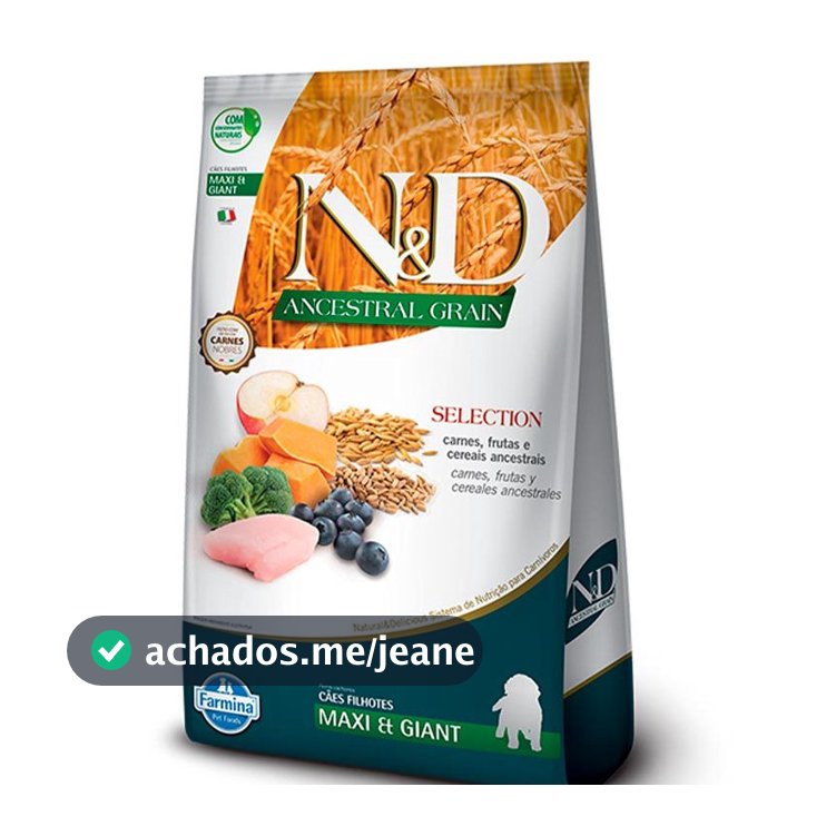 Ração N&D Ancestral Selection para Cães Filhotes de Raças Grandes Sabor Frango - 15kg