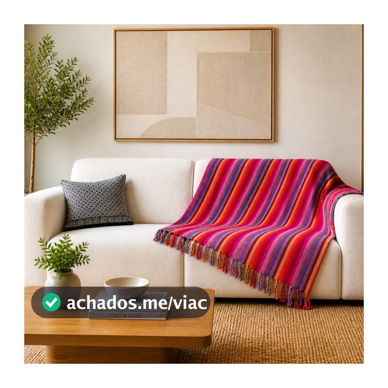 Manta para Sofá Tipo Capa Encorpada Trama Fechada com Franja, Acabamento Premium, Toque Macio, Protege e Decora a Sala