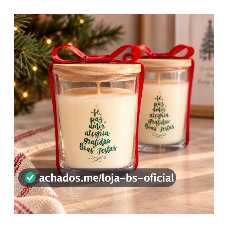 Lembrancinha de Natal vela aromática no saquinho de organza