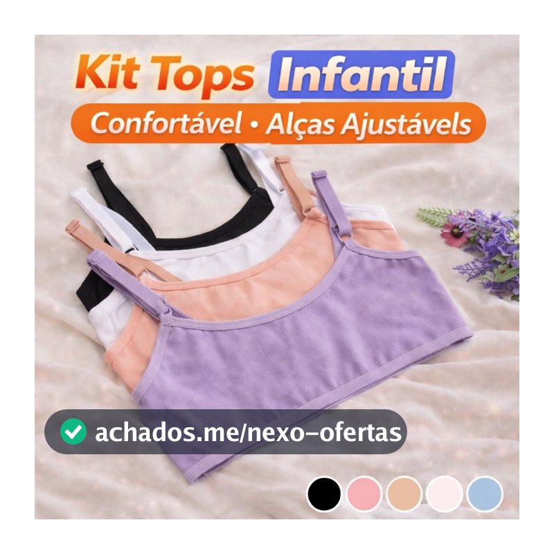 Kits Sutiãs Infantil Juvenil Algodão Cotton Liso Alta Qualidade Maya Conforto Dia a Dia Menina Moça