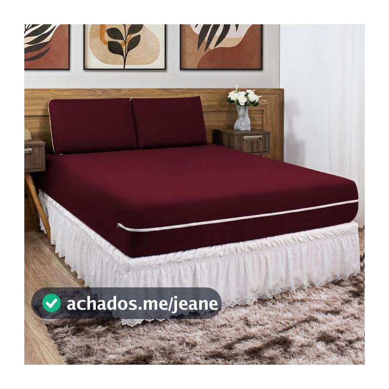 Kit Capa De Colchão King Size / Queen / Casal Padrão + Par de Travesseiro em Malha Gel (Zíper Fácil)