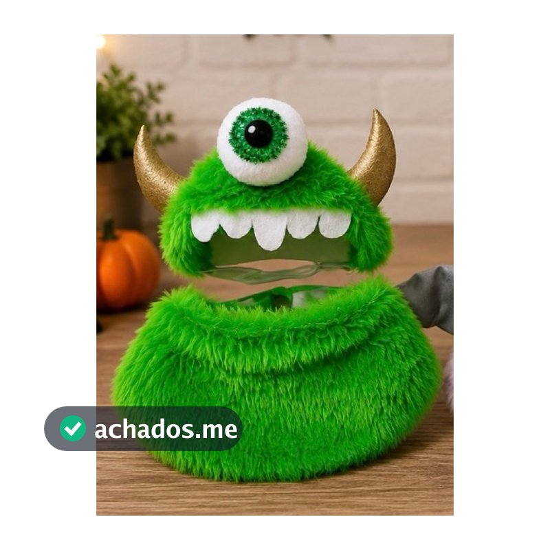 Conjunto bandanas + acessório para cabeça. monstros sa Mike Wazowski  fantasia cachorro e gato Halloween
