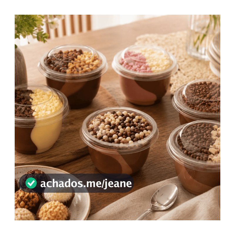 -Kit 20/50/100 Un Potes PET Redondo 120ml C/ Tampa Para Brigadeiro Mousse Sobremesa Bolo No Pote Doces Molhos Praticpack