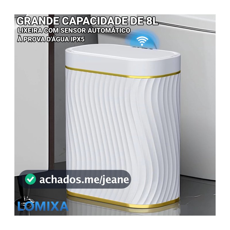 Lixeira Automática 8L com Sensor Inteligente Touch Cesto de Lixo para Banheiro Cozinha Escritório