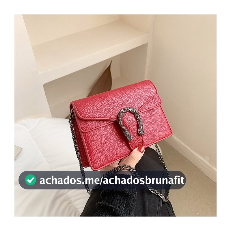 Bolsas Vintage Baco Feminino 2023 Nova moda moda de um ombro, pequena corrente, pequena bolsa quadrada, bolsa vermelha, bolsa de casamento