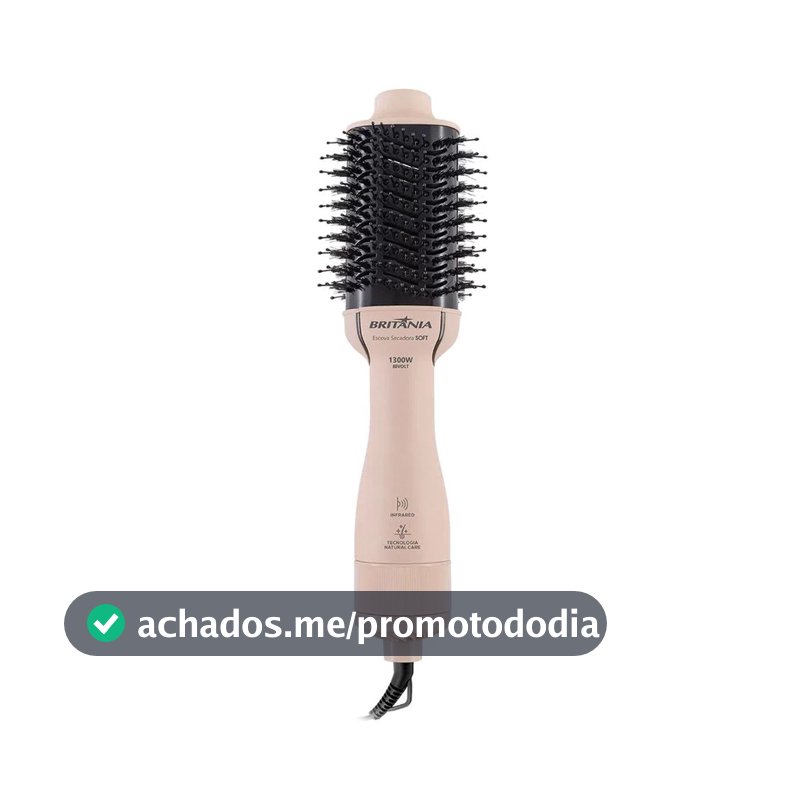 Escova Secadora Britânia Bec07r  Cabo Giratório 1300w Bivolt