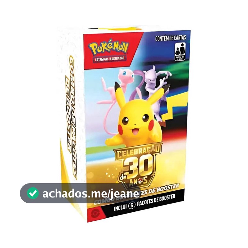 Mini Display Combo de Booster Pokemon Celebração de 30 Anos 36 Cartas Copag